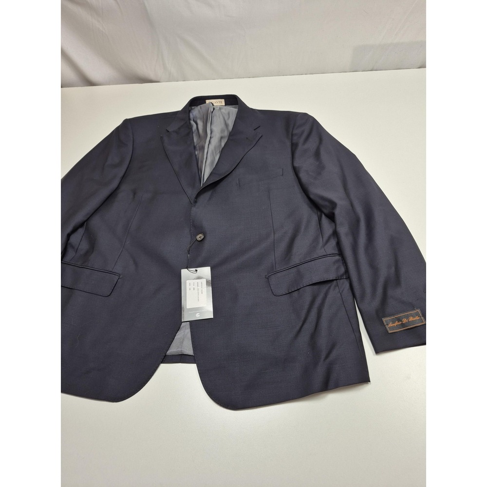 Galante Uomo Suit Jacket Mens 52R Navy Blue 100% Wool Lanificio Di Biella NWT
